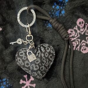 Handmade Black Heart Purse Charm
